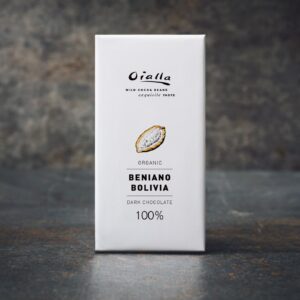100% økologisk mørk Oialla chokolade, 60 g bar